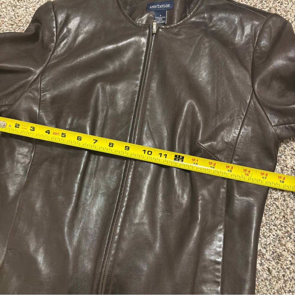 Ann Taylor Espresso Leather Jacket - Picture 7 of 9
